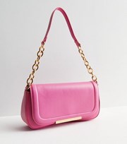 New Look Mid Pink Leather-Look Chain Shoulder Bag